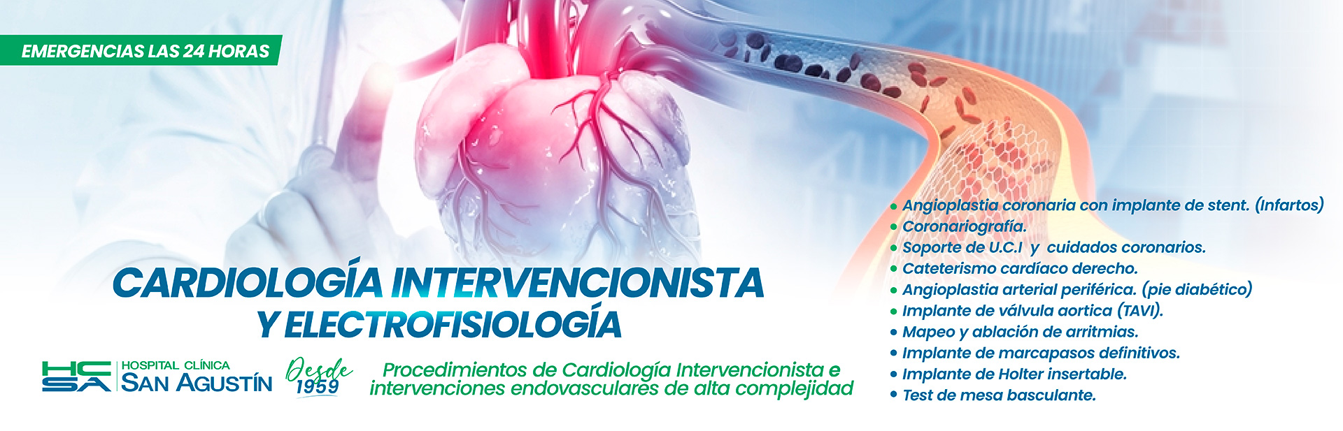 Cardiología Intervencionista y electrofisiología | Hospital Clínica San Agustín
