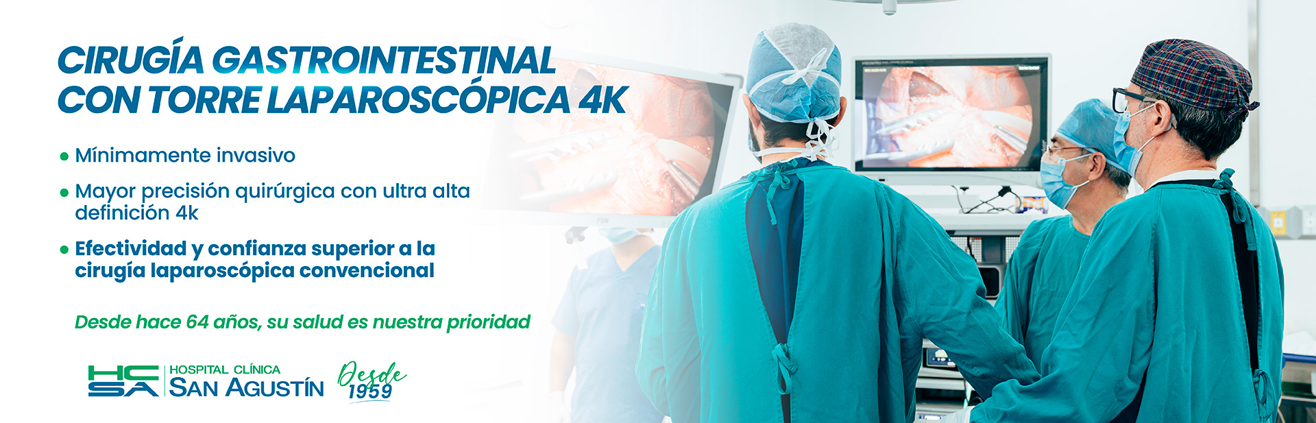 Cirugía Gastrointestinal con torre laparoscópica 4k | Hospital Clínica San Agustín