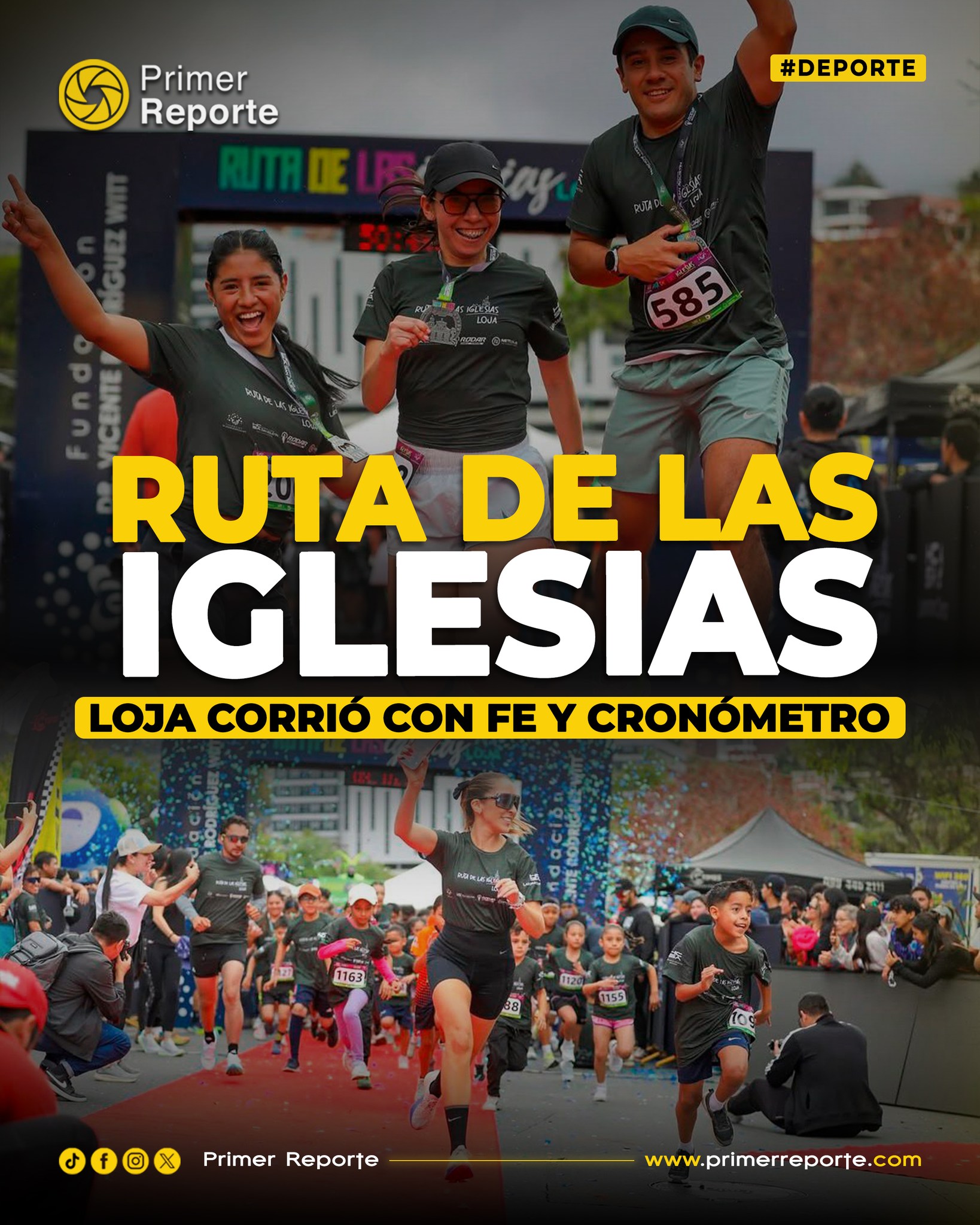 Ruta de las Iglesias Loja corrio con fe y cronometro